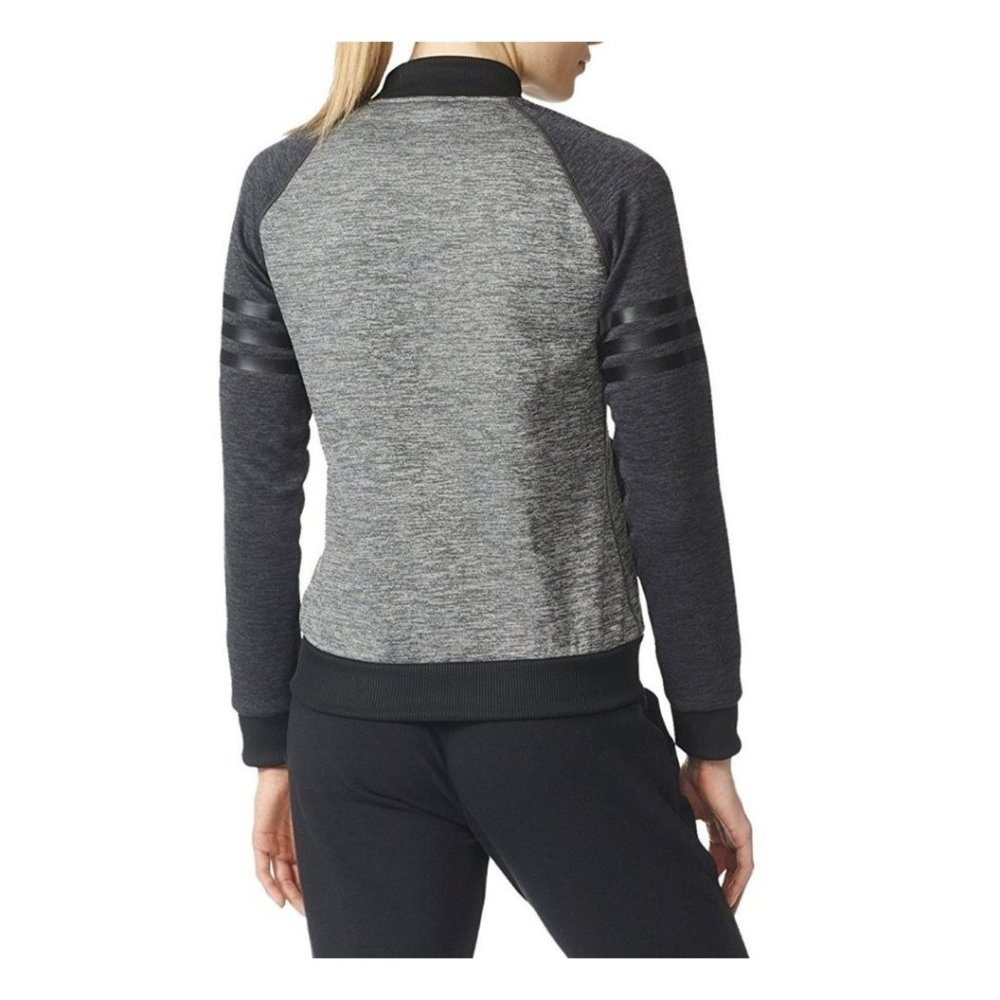 🌼HP🌼 Adidas Women's ClimaWarm Full Zip Heather Gray/Black Fleece Jacket - M - Picture 5 of 11